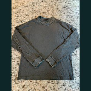 Richer Poorer relaxed long sleeve tee in faded charcoal, size small
